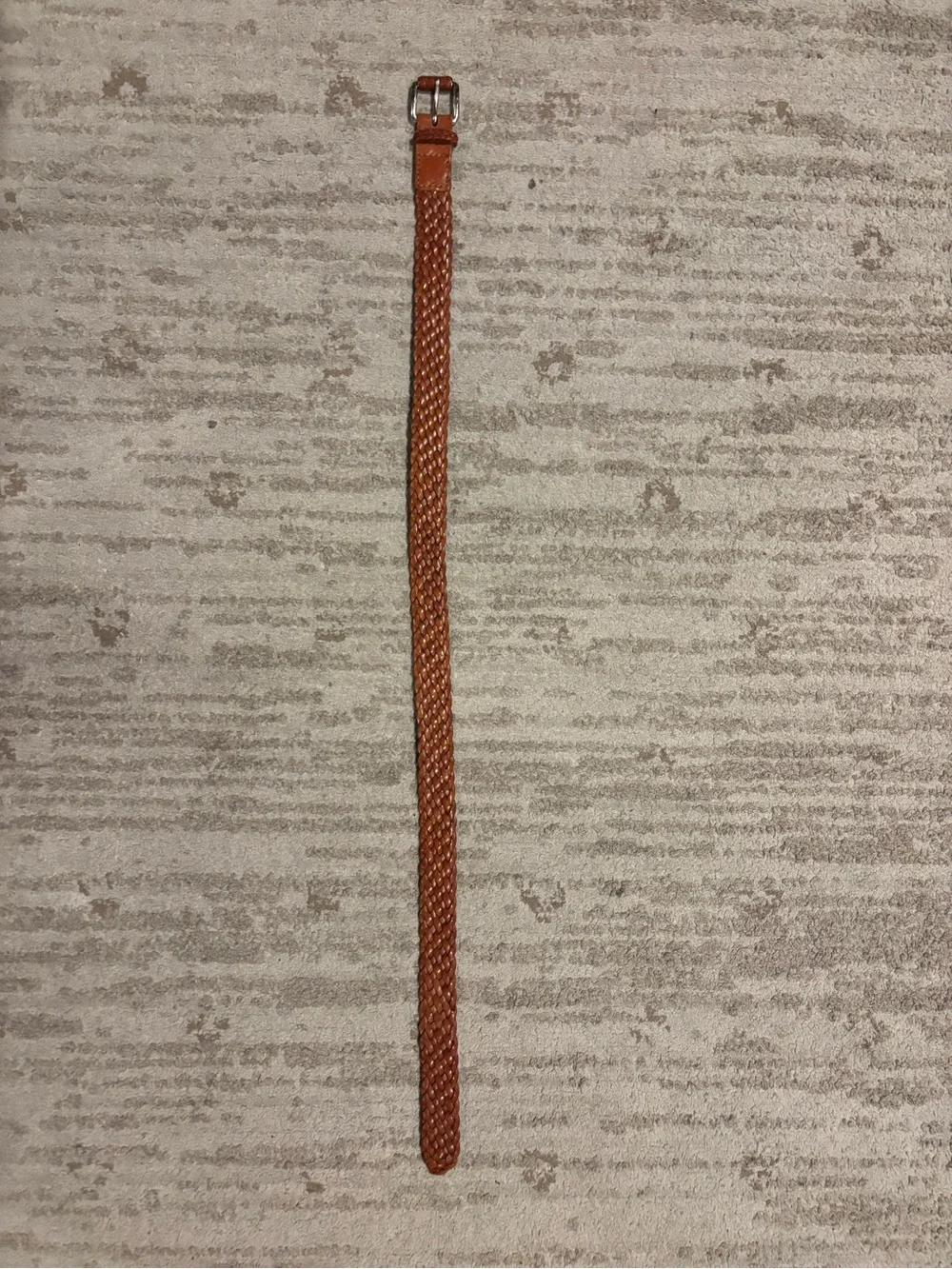 Barneys New York Woven Leather Belt in Tan Brown